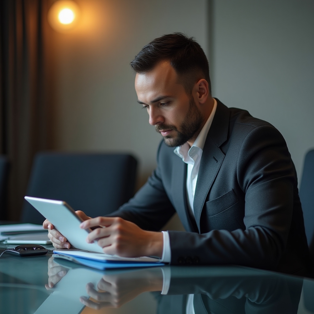 Собственник бизнеса изучает финансовые отчёты